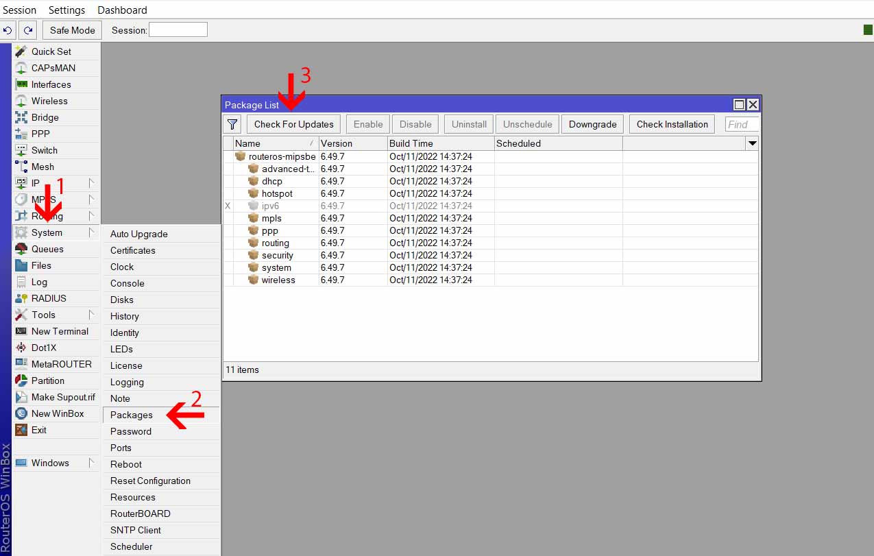 به روزرسانی میکروتیک
